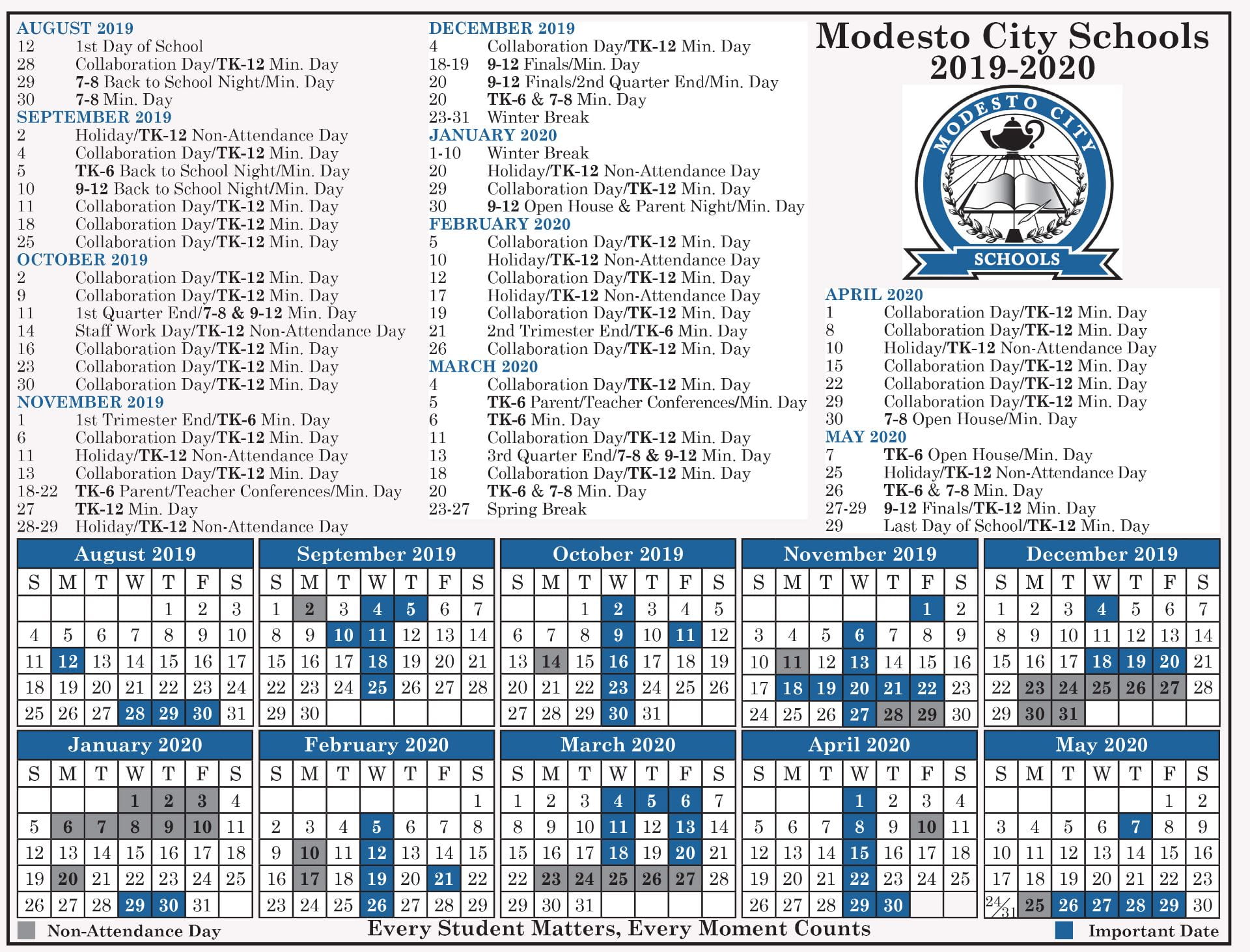 district calendar year 19-20